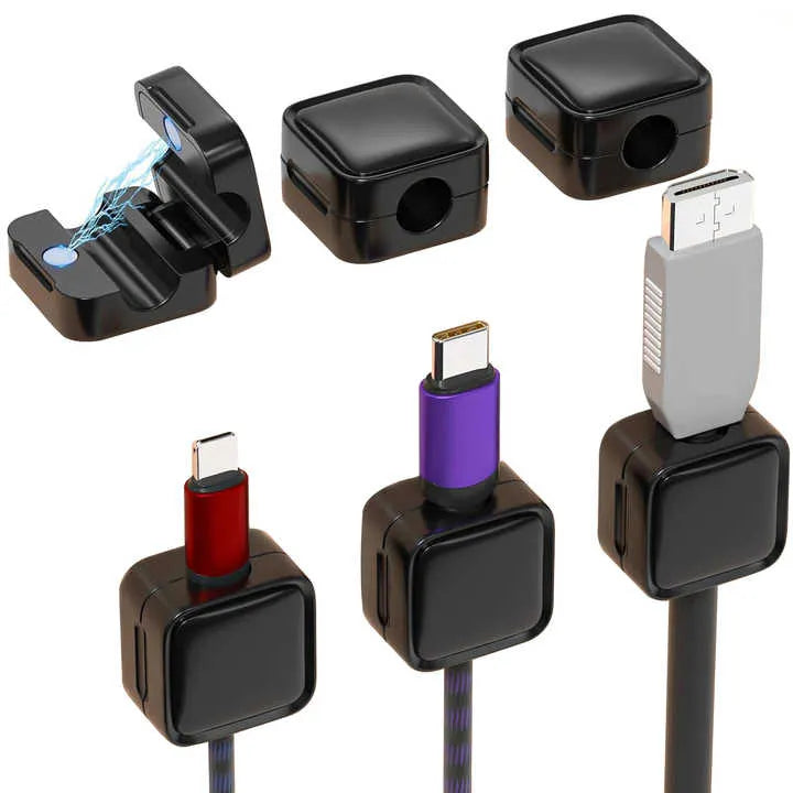 Magnetic Cable Organizer Clips – Wire Holder for Desk & Wall