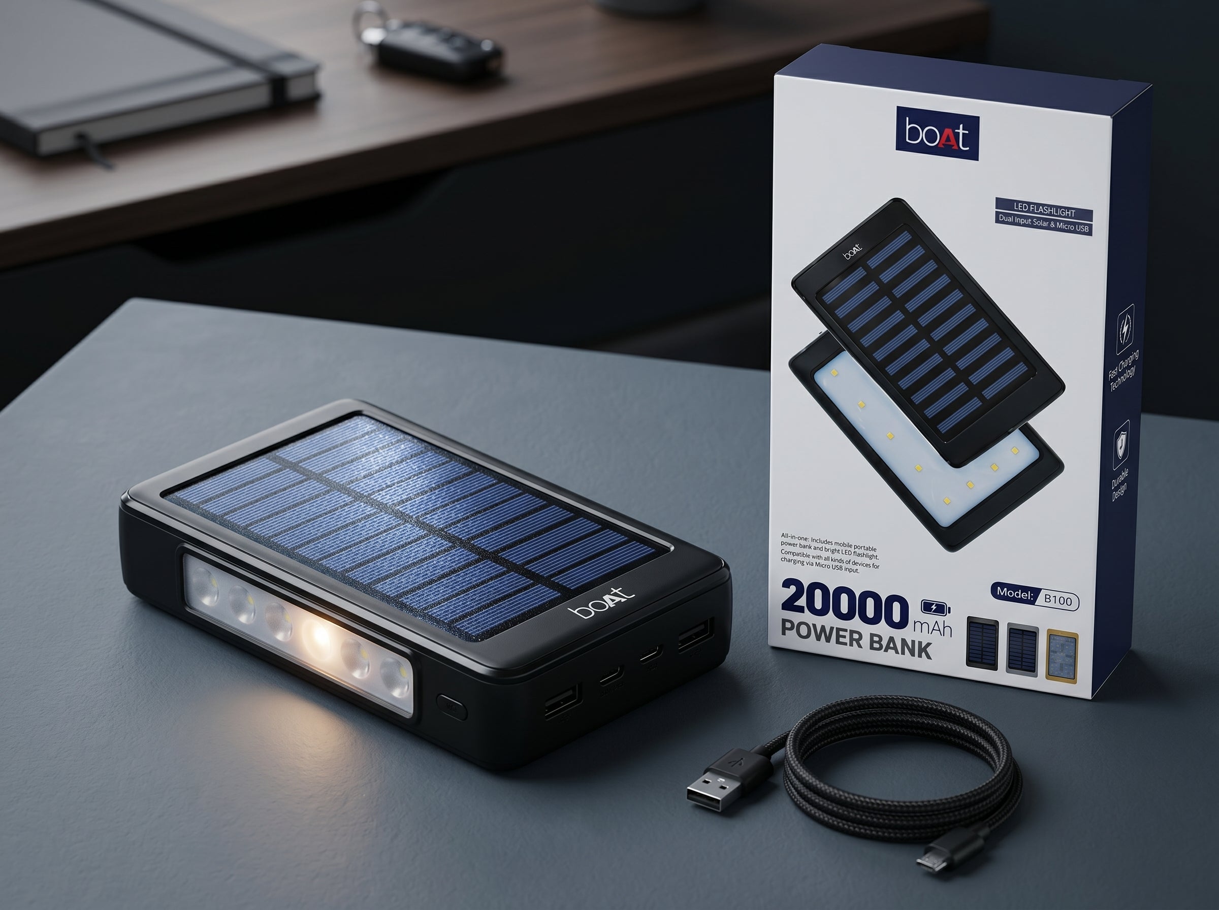 B100 Power Bank 20000mAh, Fast Charge