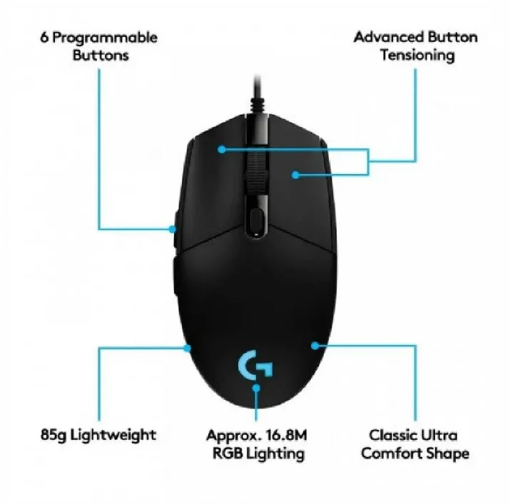 G102 Gaming Mouse – RGB Wired Optical Mouse
