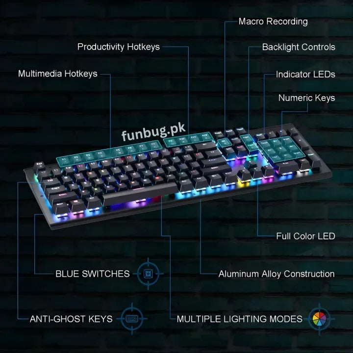 HP GK100F Mechanical Keyboard – RGB Gaming